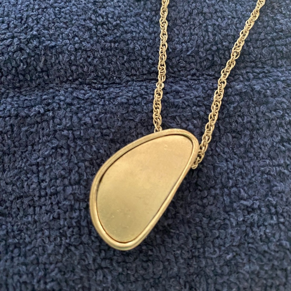Necklace - long gold chain with gold pendant